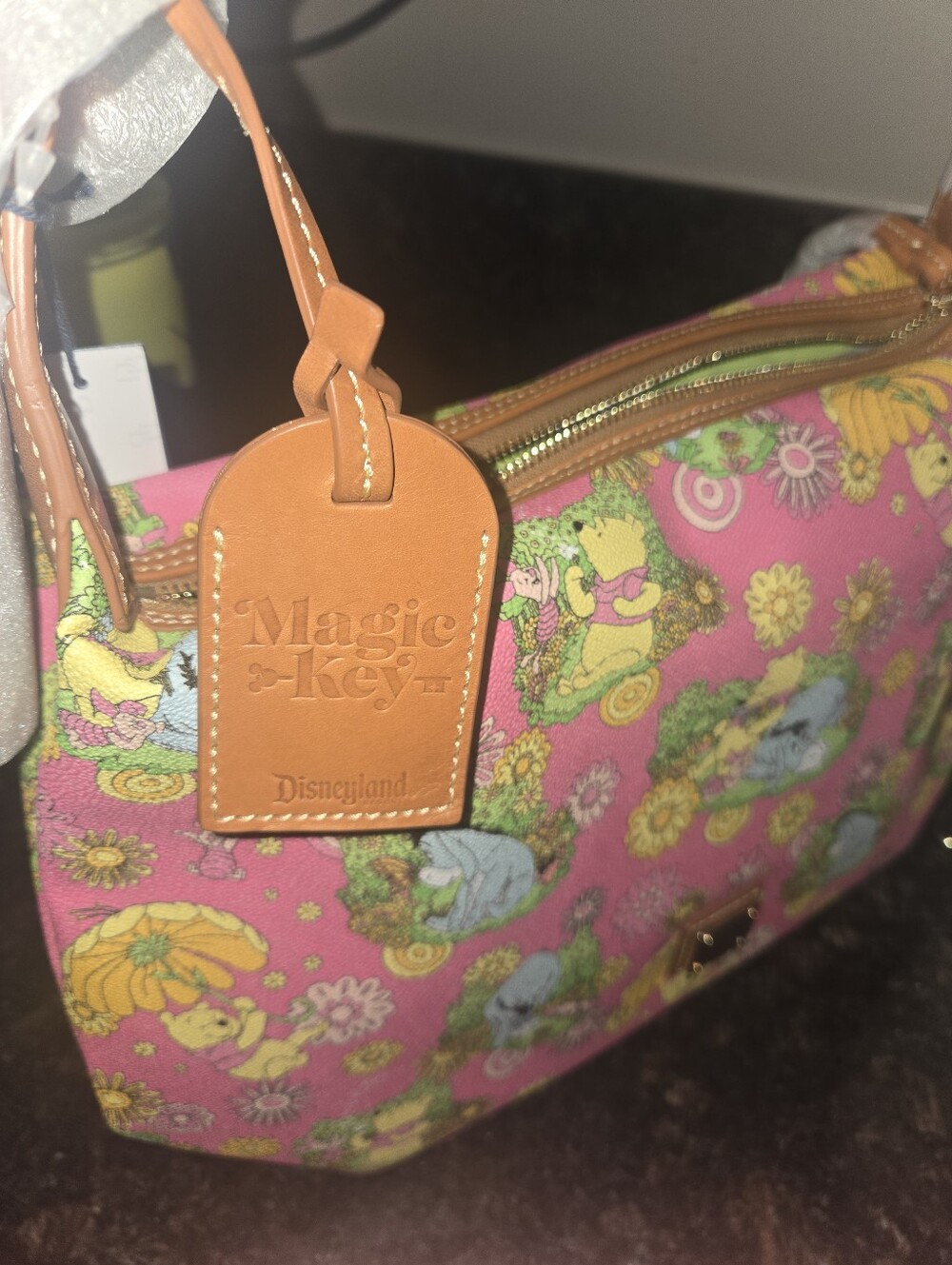 Dooney & Bourke Pink Winnie the Pooh And Pals Groovey Magic Key Hobo Bag